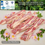 Beef rib SHORTRIB daging iga sapi frozen Australia GREENHAM crossed cuts for galbi bulgogi 1" 2.5cm (price/kg 6-7pcs)